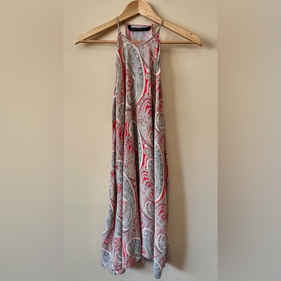 Zara|Vibrant Paisley Halter Mini Dress Tunic Lightweight & Flowy for Summer Sz M - Picture 2 of 7
